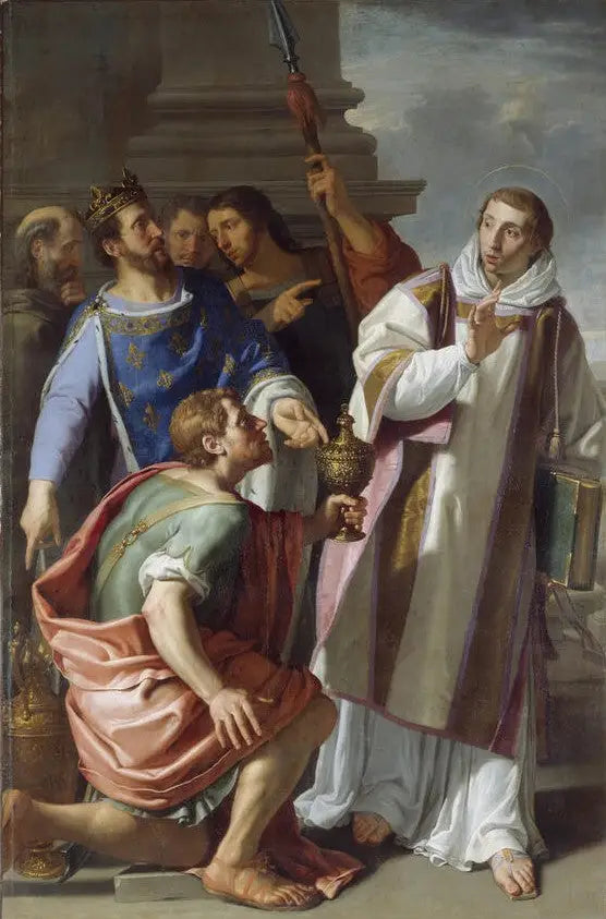 São Leonardo recusando as presentes do rei Clóvis - Philippe de Champaigne