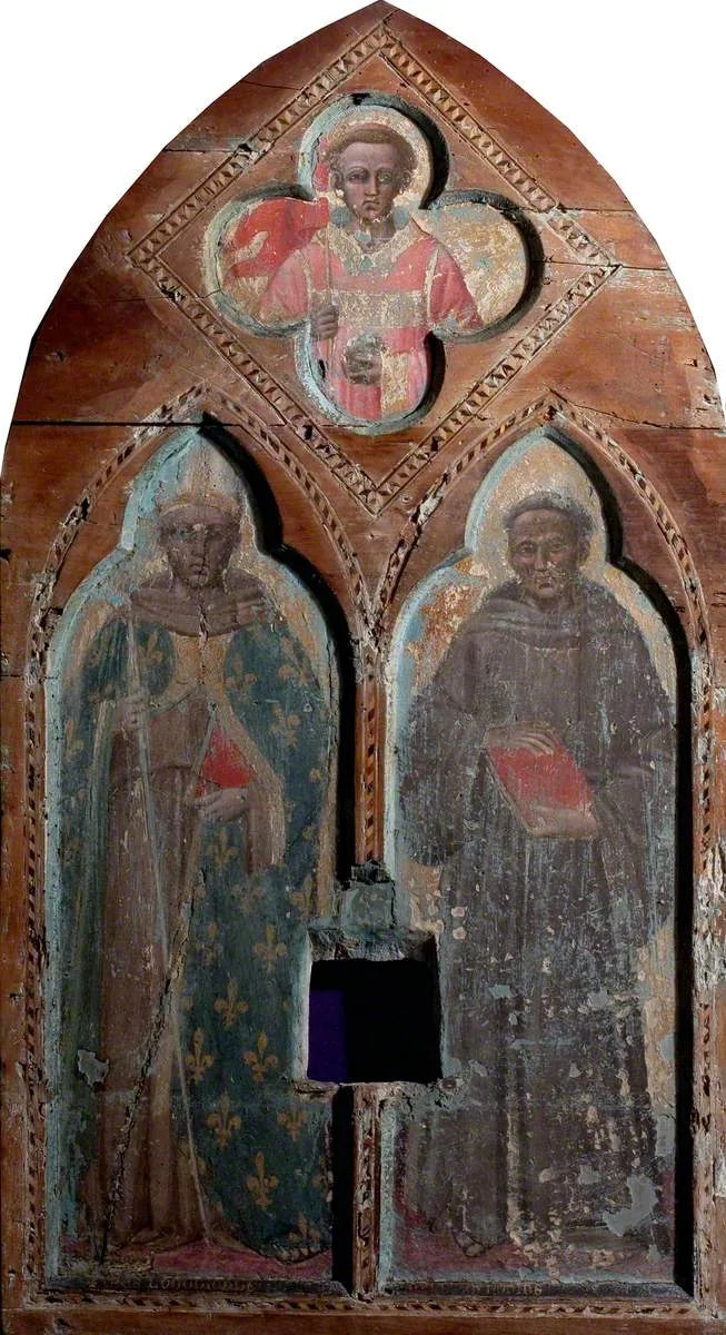 São Luís de Toulouse e São Antônio de Pádua com São Estêvão - Spinello Aretino