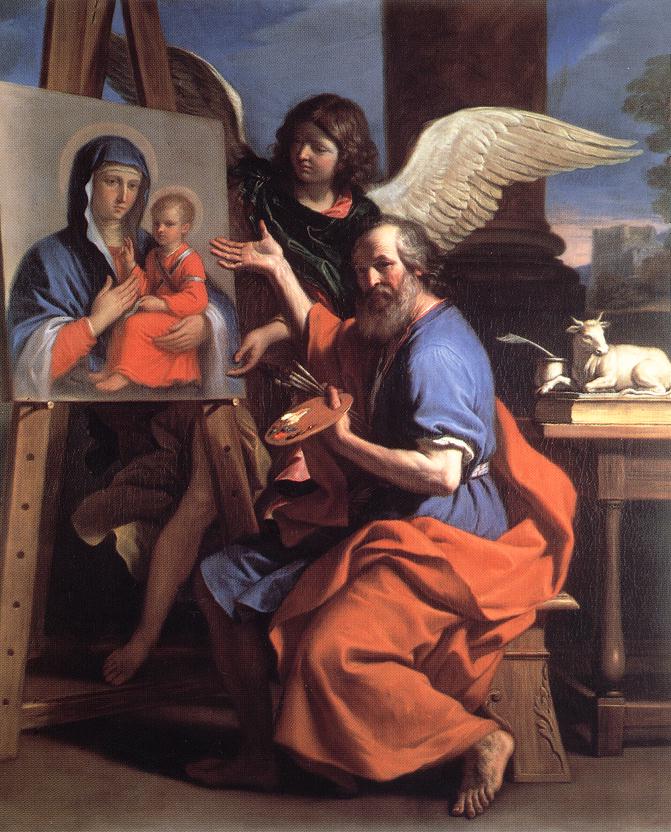 São Lucas mostrando uma pintura da Virgem - Guercino