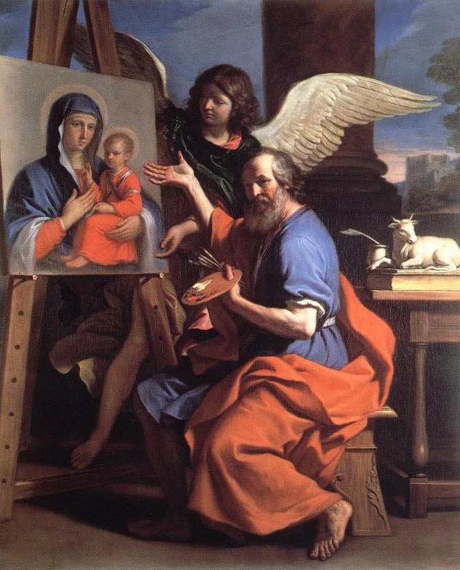 São Lucas mostrando uma pintura da Virgem - Guercino