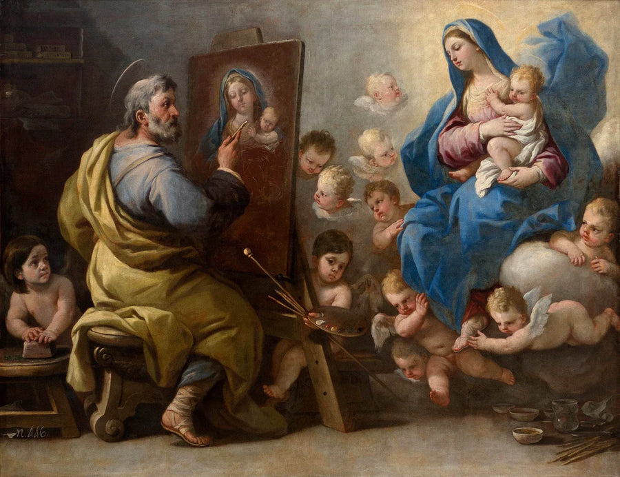 São Lucas pintando a Virgem - Luca Giordano