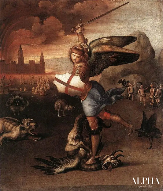 Saint Michel et le Dragon - Raphaël (peintre) - Reproductions de tableaux et peintures haut de gamme