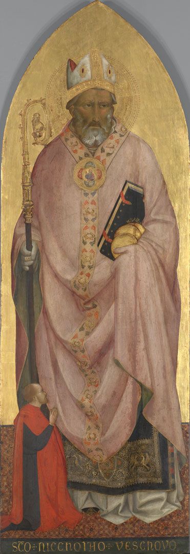 São Nicolau de Bari com um doador - Agnolo Gaddi