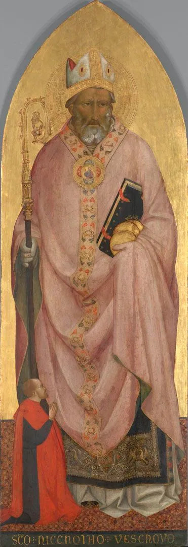 São Nicolau de Bari com um doador - Agnolo Gaddi
