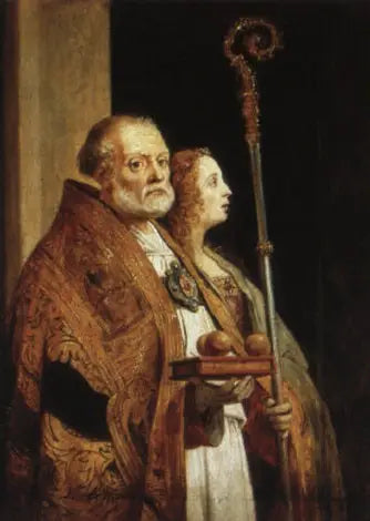 Saint Nicolas de Bari et la Madeleine - David Teniers le Jeune image 1 copie de tableau peinte à la main