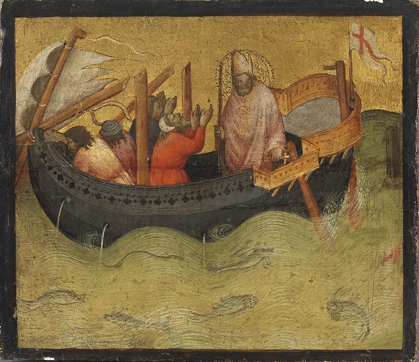São Nicolau e a tempestade - Agnolo Gaddi