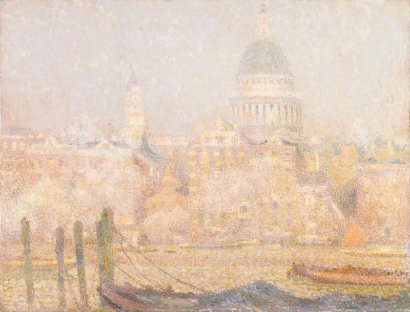 Saint-Paul vista do rio - Sol matinal no inverno - Henri Le Sidaner