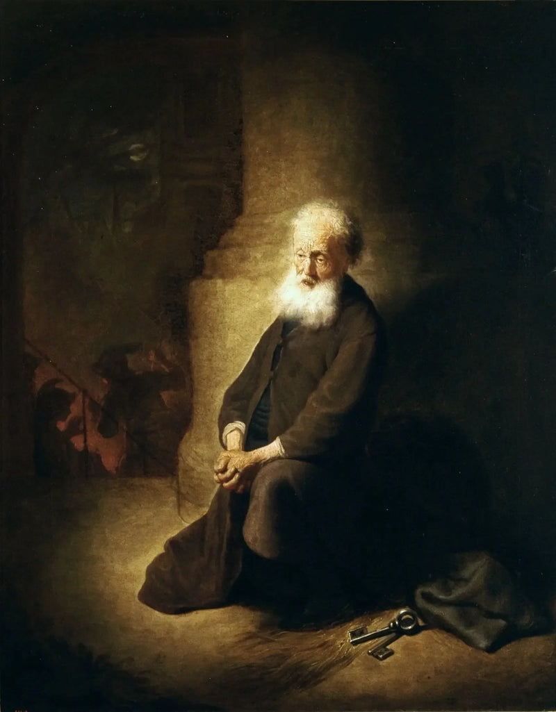 São Pedro de joelhos. - Rembrandt