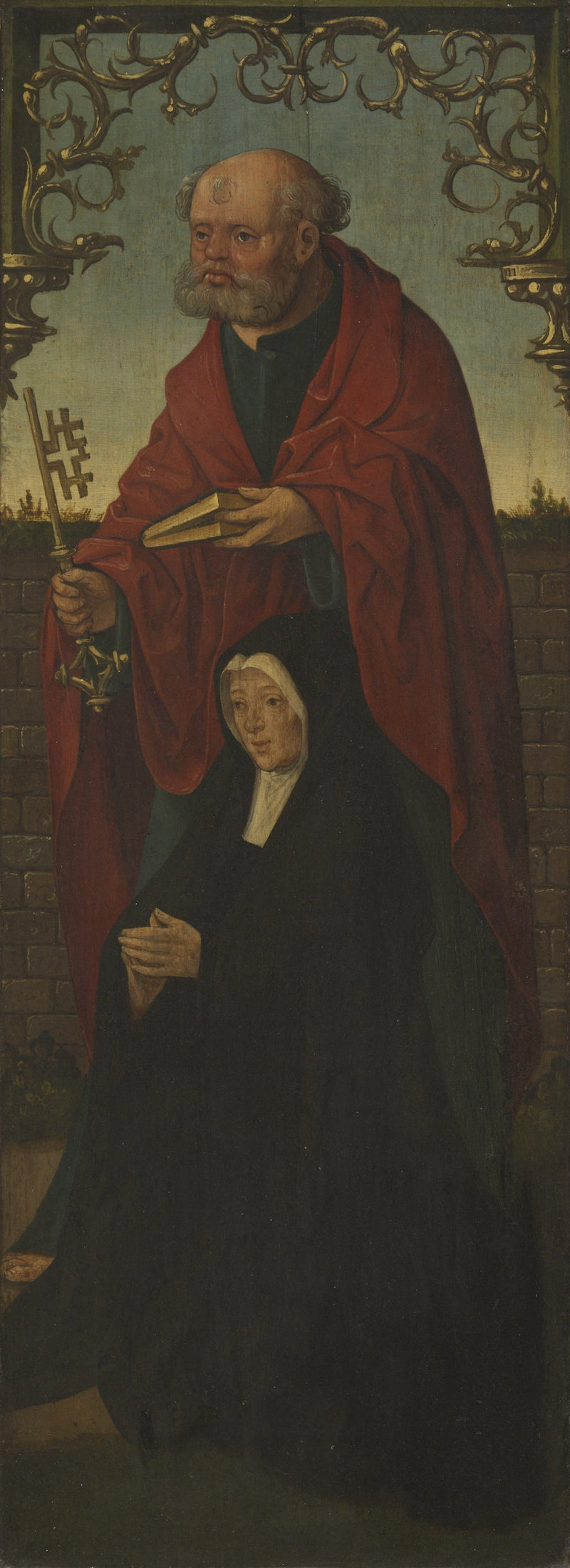 São Pedro e um doador; São Tomás (no reverso) - Jacob Cornelisz van Oostsanen