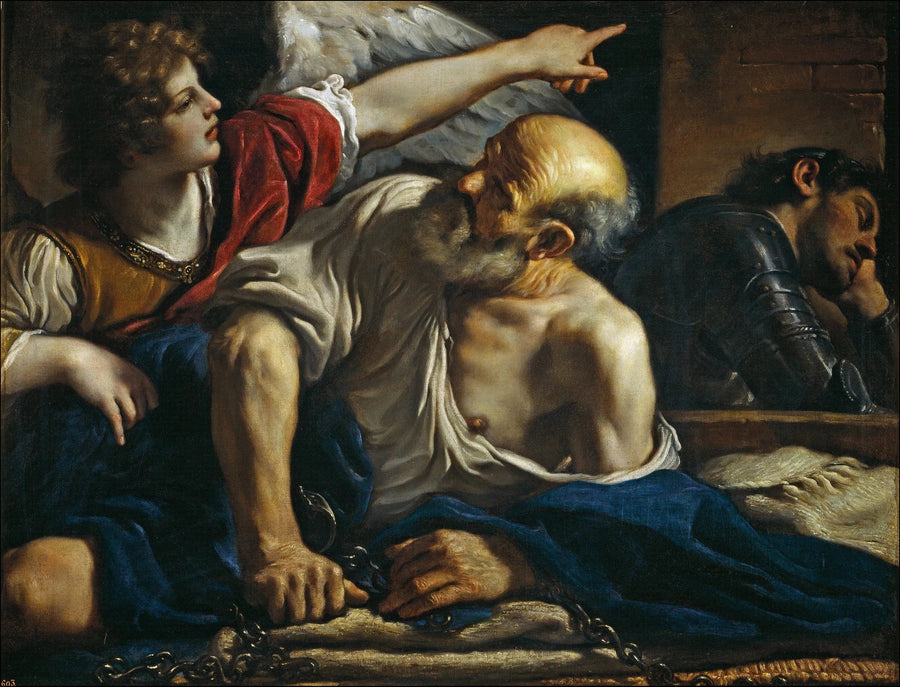 São Pedro libertado por um anjo - Guercino
