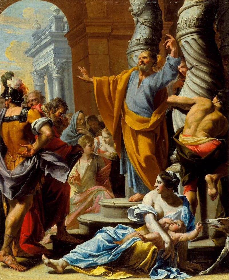 São Pedro pregando em Jerusalém - Charles Poerson