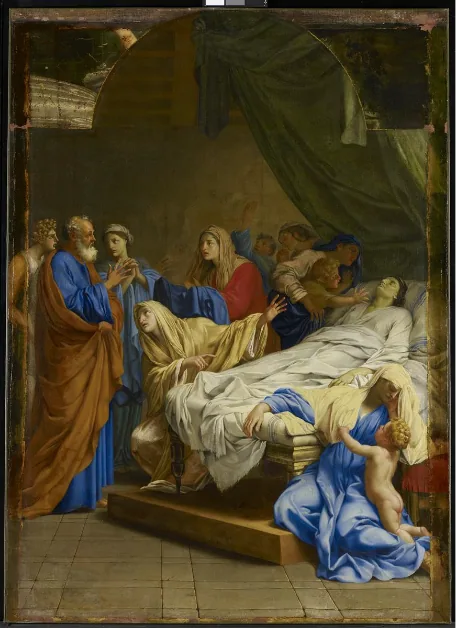 São Pedro ressuscita a viúva Tabita - Eustache Le Sueur
