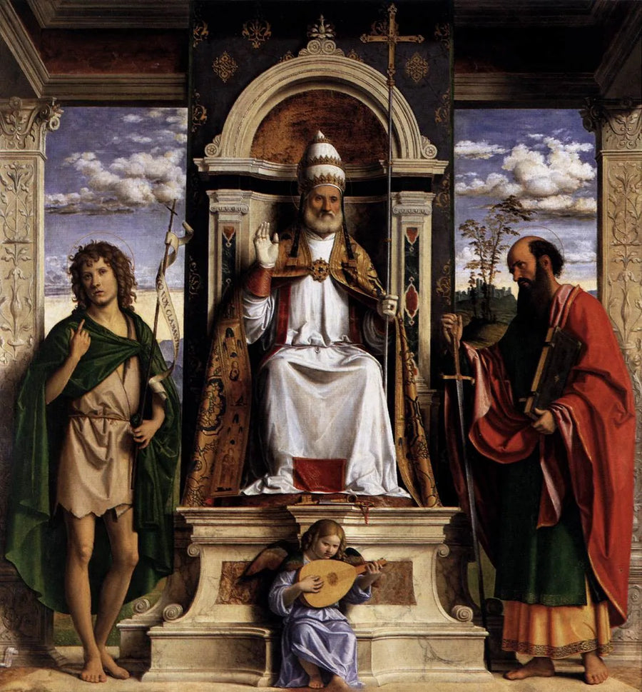 São Pedro em trono com os santos - Cima da Conegliano