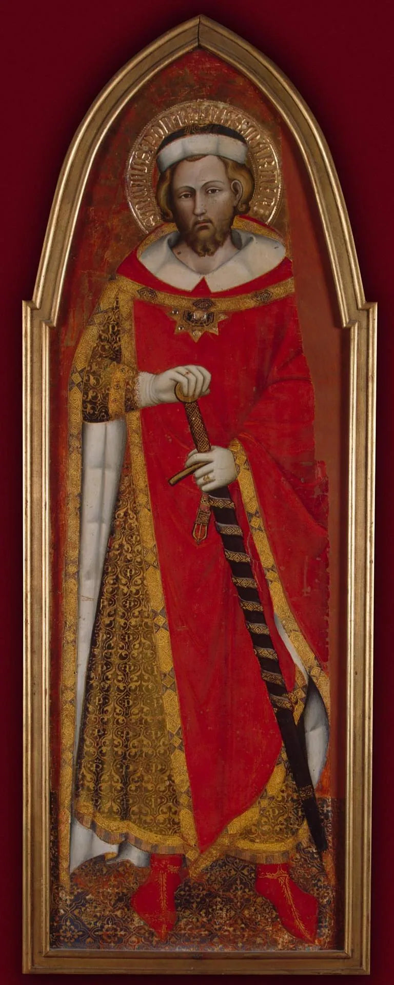 Saint Pontien (ala de um poliptico) - Spinello Aretino