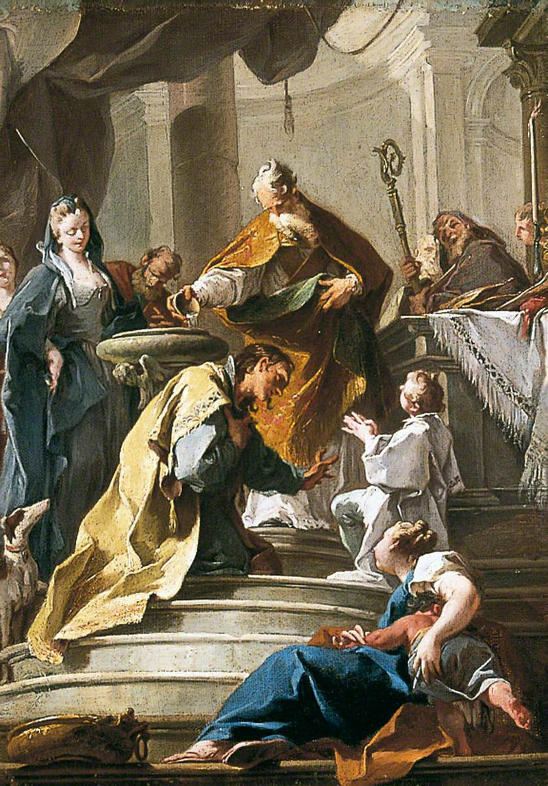 São Prosdocimo batizando São Daniel - Giovanni Battista Pittoni