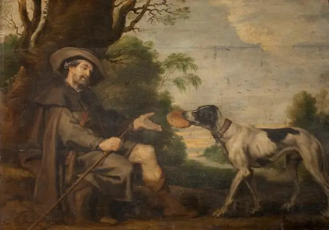 São Roque alimentado por um cachorro (retábulo de São Roque) - Peter Paul Rubens