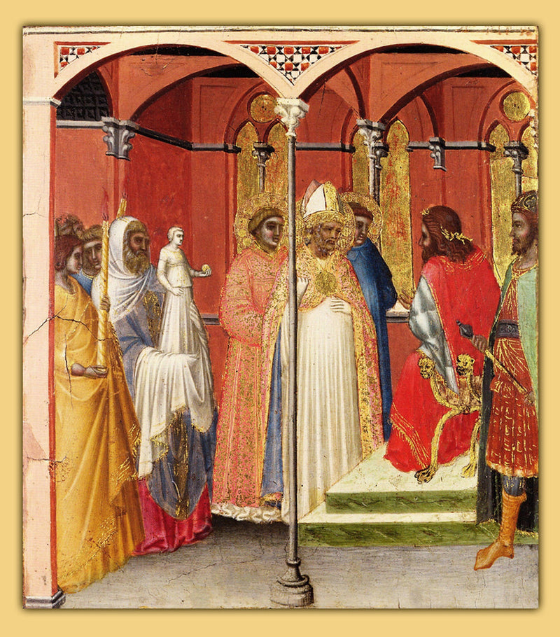 São Sabino diante do governador da Toscana (?) - Pietro Lorenzetti