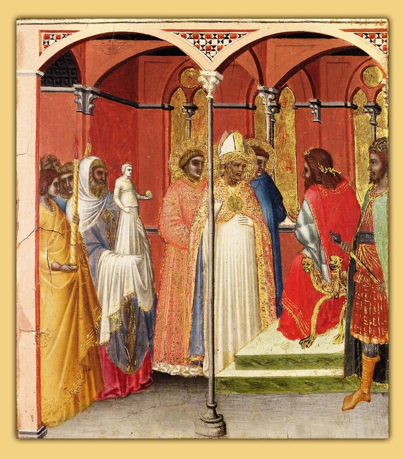 São Sabino diante do governador da Toscana (?) - Pietro Lorenzetti