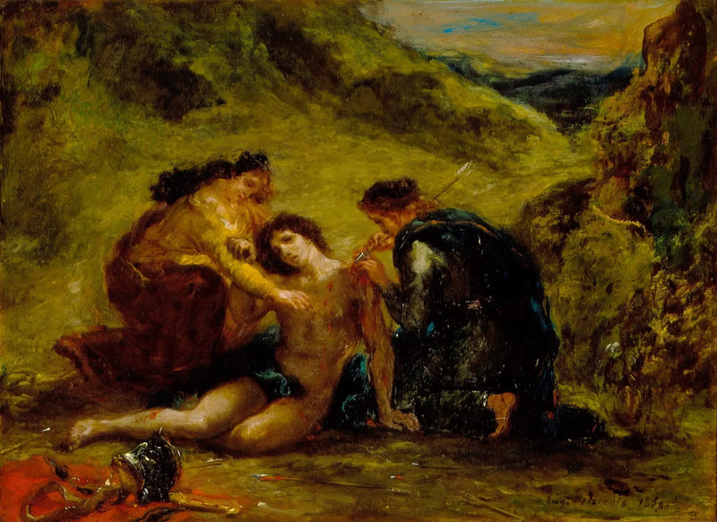 São Sebastião com Santa Irene e um acompanhante - Eugène Delacroix