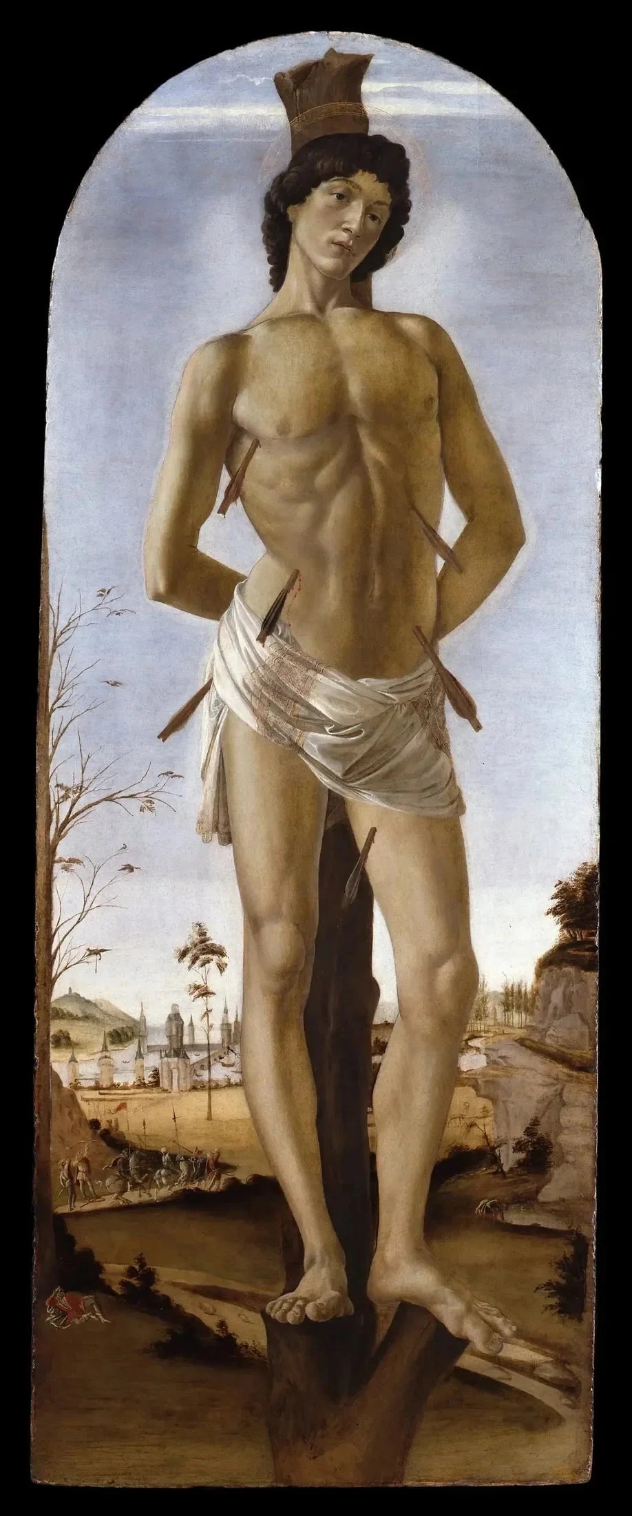 Saint Sébastien de Sandro Botticelli, 1474, Gemäldegalerie de Berlin 1128 – reproduction peinture à l’huile sur toile