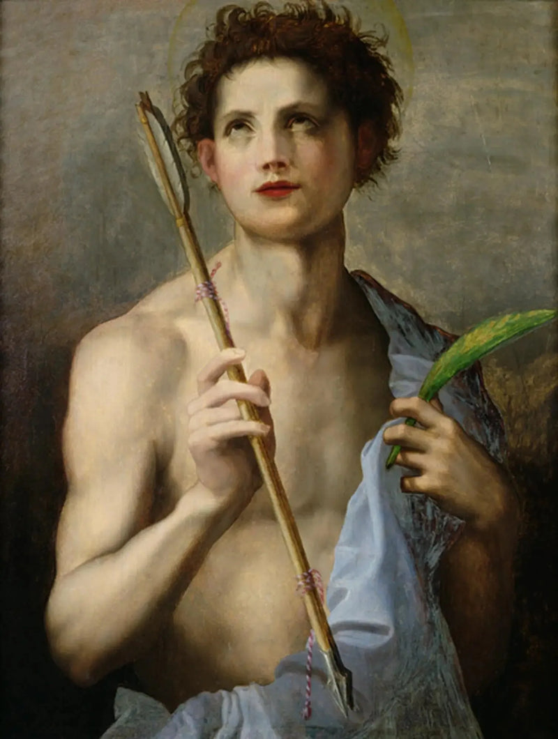 São Sebastião, inquilino de duas flechas e a palma do martírio - Andrea del Sarto