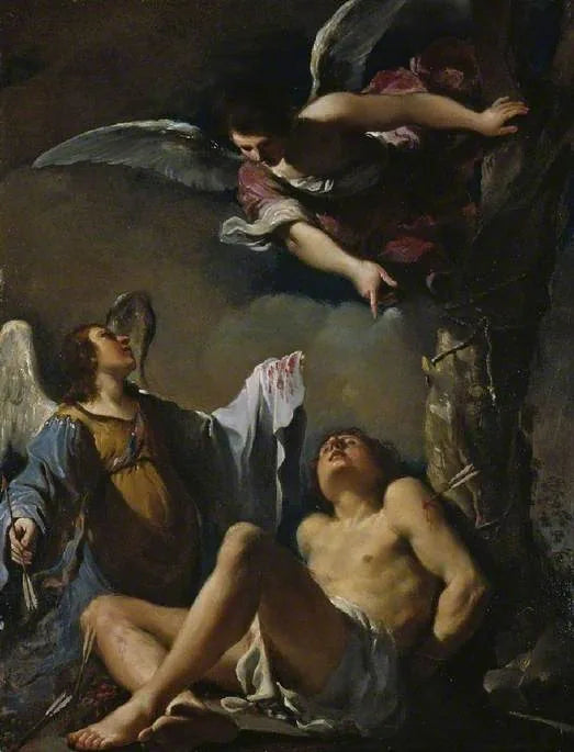 São Sebastião socorrido por dois anjos - Guercino