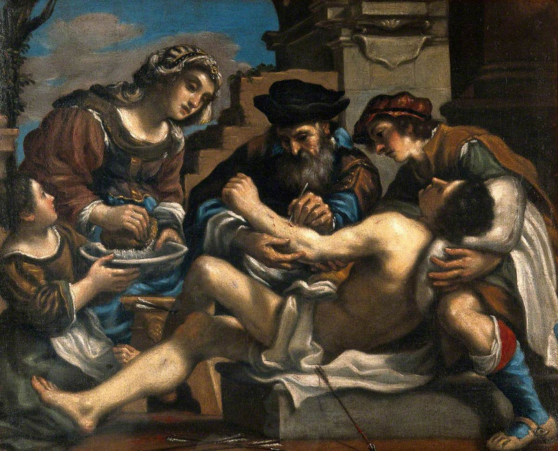 São Sebastião socorrido por um cirurgião e outros - Guercino