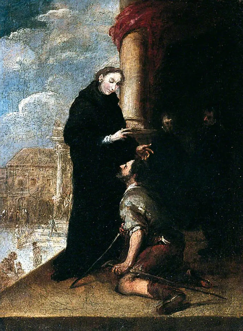 Santo Tomás de Villanueva curando um aleijado - Bartolomé Esteban Murillo