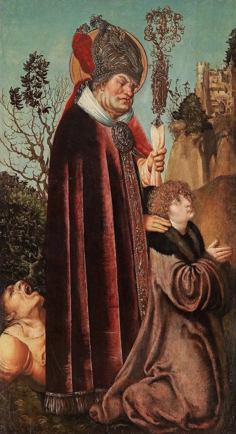 São Valentim e um doador de joelhos - Lucas Cranach, o Velho