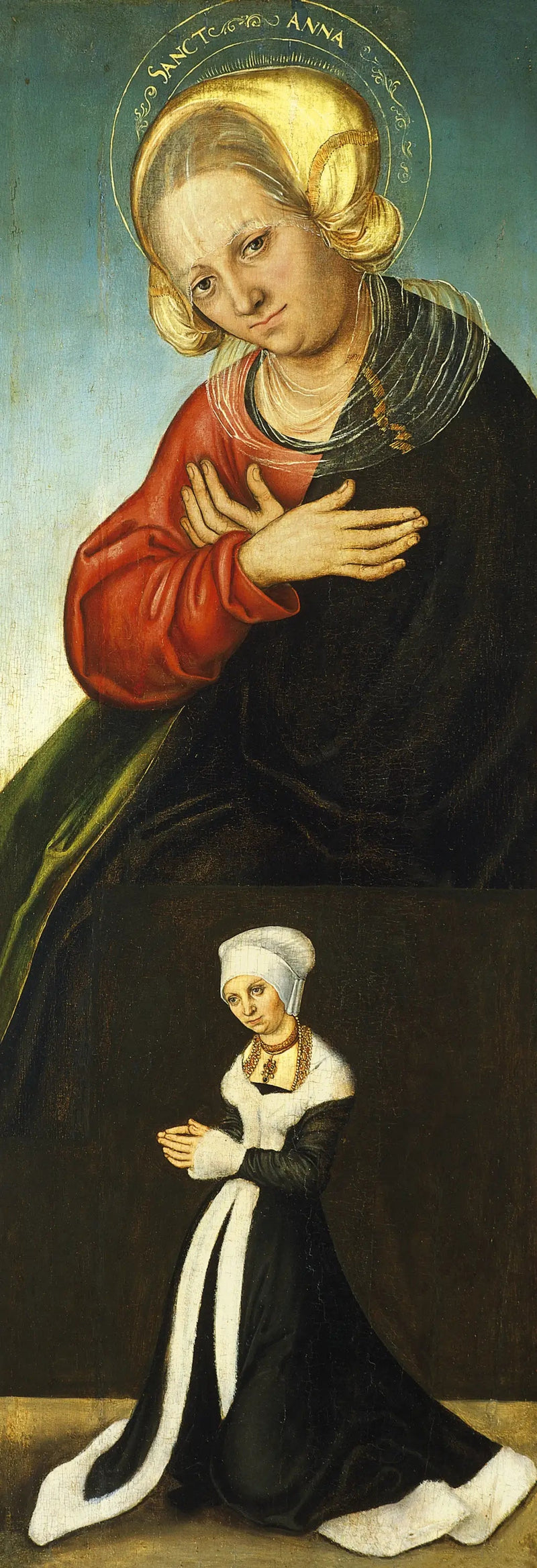 Santa Ana com a duquesa Barbara de Saxe como doadora (ala direita interior) - Lucas Cranach, o Velho