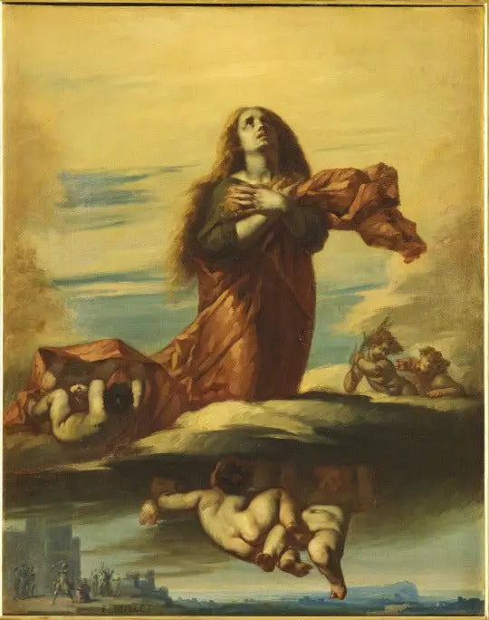 Santa Bárbara retirada do céu - Jean-François Millet