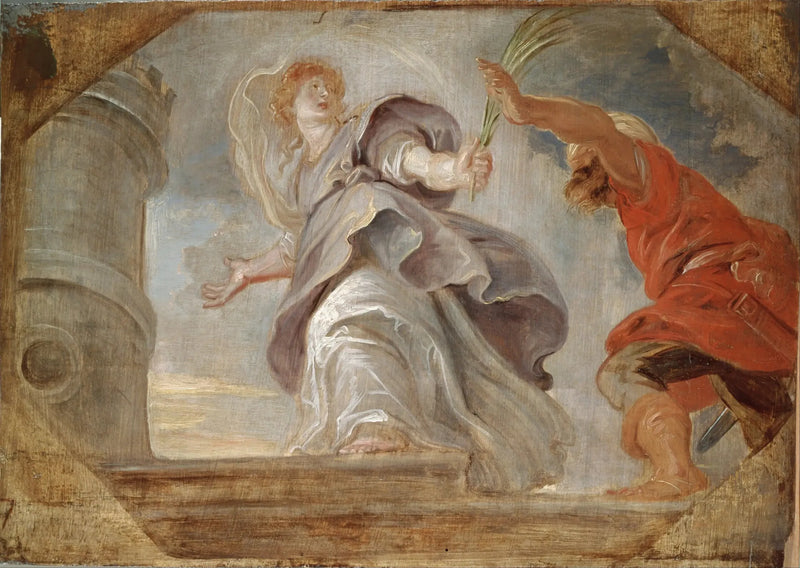 Santa Bárbara fugindo de seu pai - Peter Paul Rubens