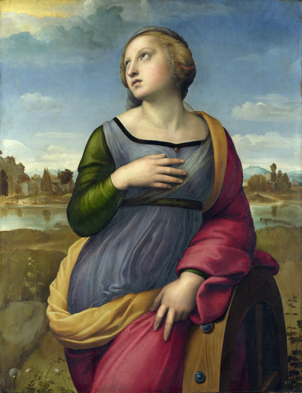 Reproduction du tableau « Sainte Catherine d'Alexandrie - Raphaël Sanzio » par Alpha Reproduction en peinture à l’huile