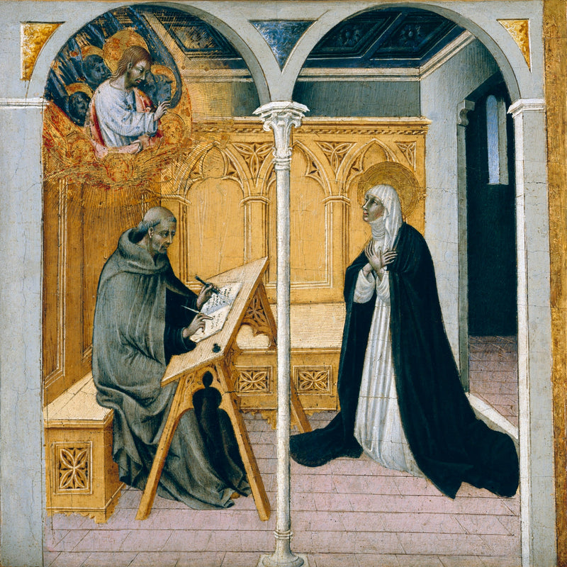 Santa Catarina de Sena ditando seus diálogos - Giovanni di Paolo