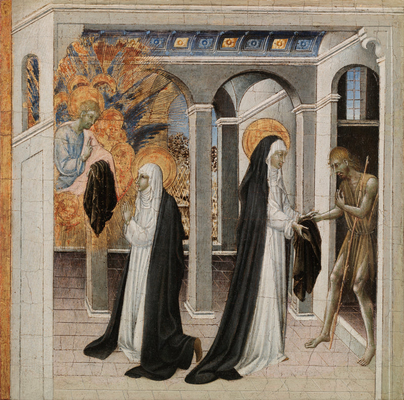 Santa Catarina de Sena e o mendigo - Giovanni di Paolo