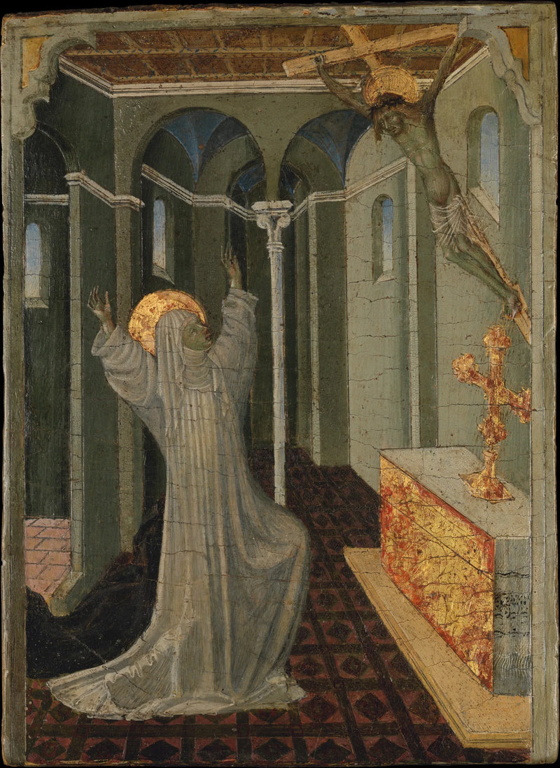 Santa Catarina de Sena recebendo os estigmas - Giovanni di Paolo