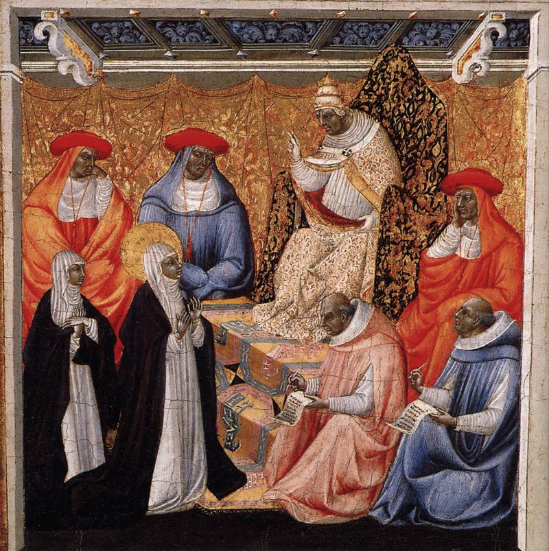Santa Catarina diante do Papa em Avignon - Giovanni di Paolo