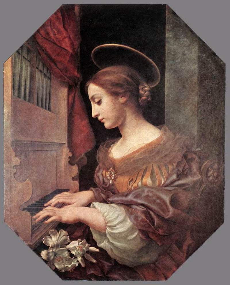 Santa Cecília no órgão. - Carlo Dolci