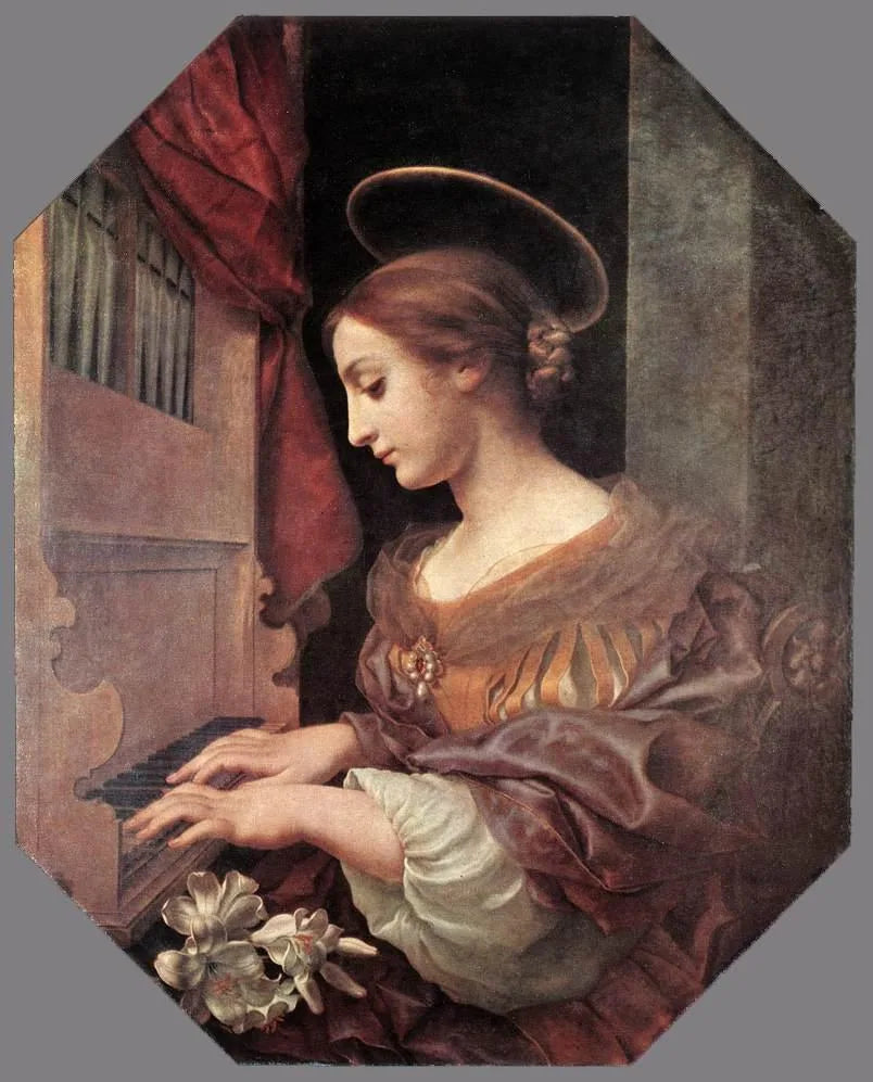 Santa Cecília no órgão. - Carlo Dolci