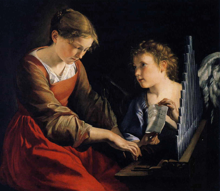 Santa Cecília com um anjo - Orazio Gentileschi