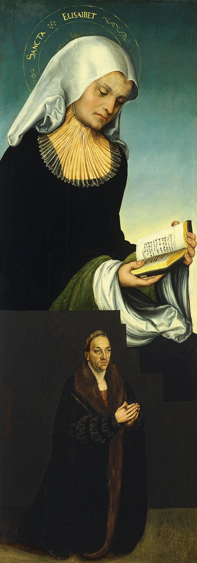 Santa Isabel com o duque Georg de Saxônia como doador (ala esquerda interior) - Lucas Cranach, o Velho