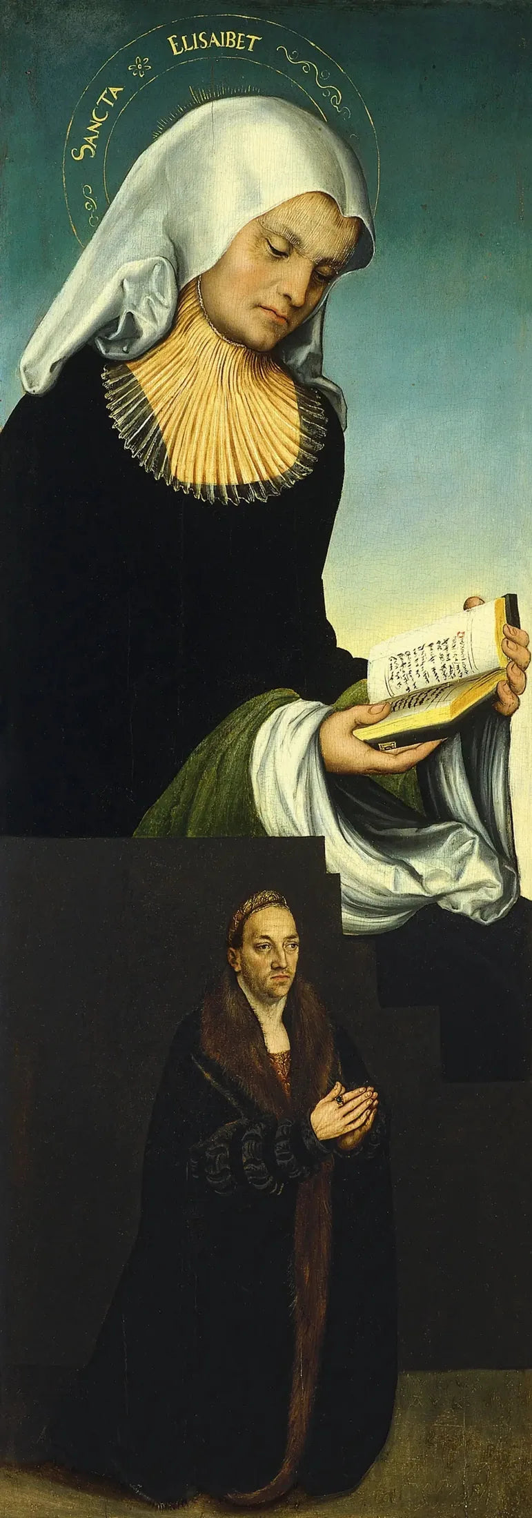 Santa Isabel com o duque Georg de Saxônia como doador (ala esquerda interior) - Lucas Cranach, o Velho
