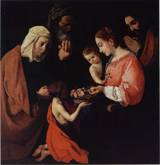 Santa Família com São João Batista criança e seus pais - Francisco de Zurbarán