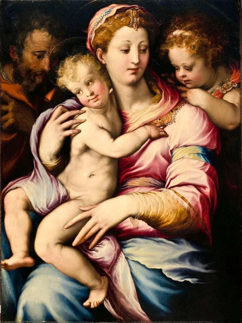 Santa Família com São João Batista - Francesco Salviati