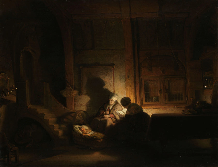 La Sainte Famille la nuit — atelier de Rembrandt