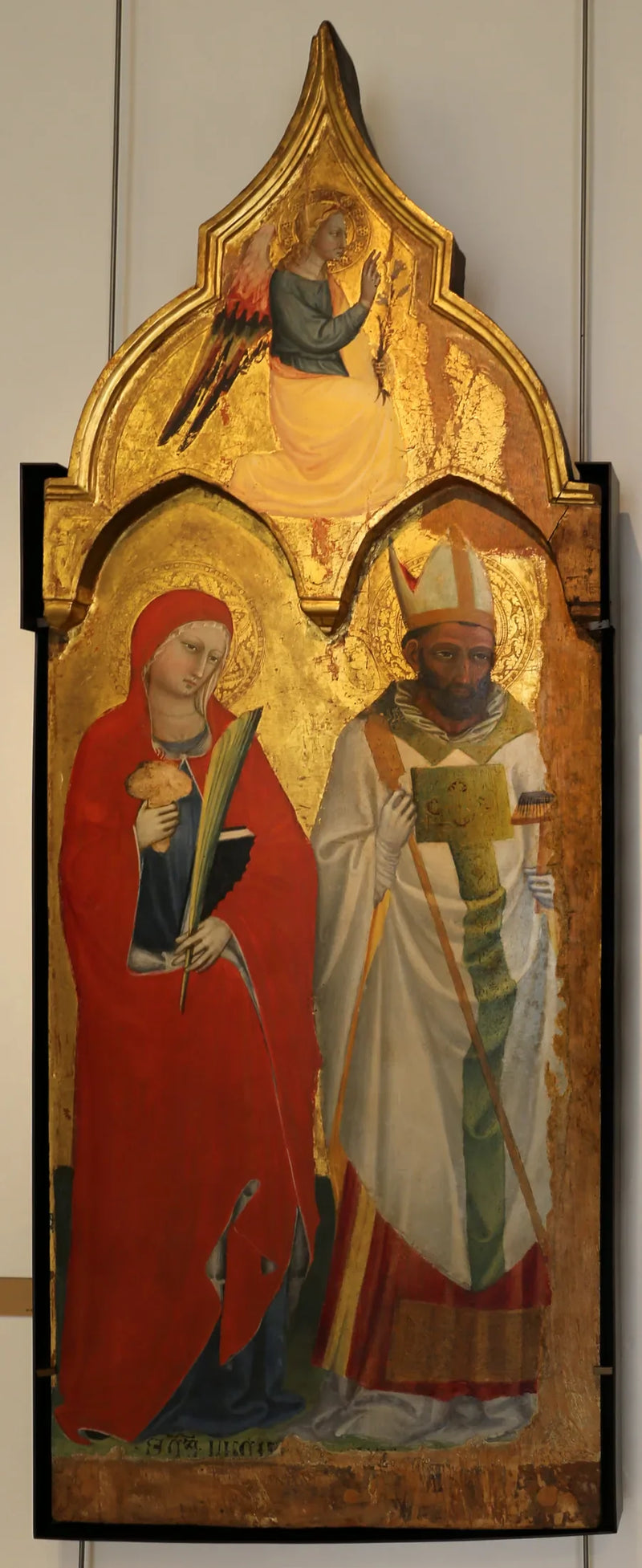 Santa Lúcia e São Blais / acima, Anjo da Anunciação - Bicci di Lorenzo
