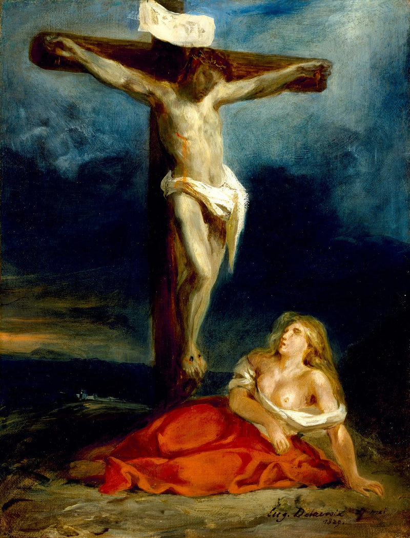 Santa Maria Madalena aos pés da Cruz - Eugène Delacroix