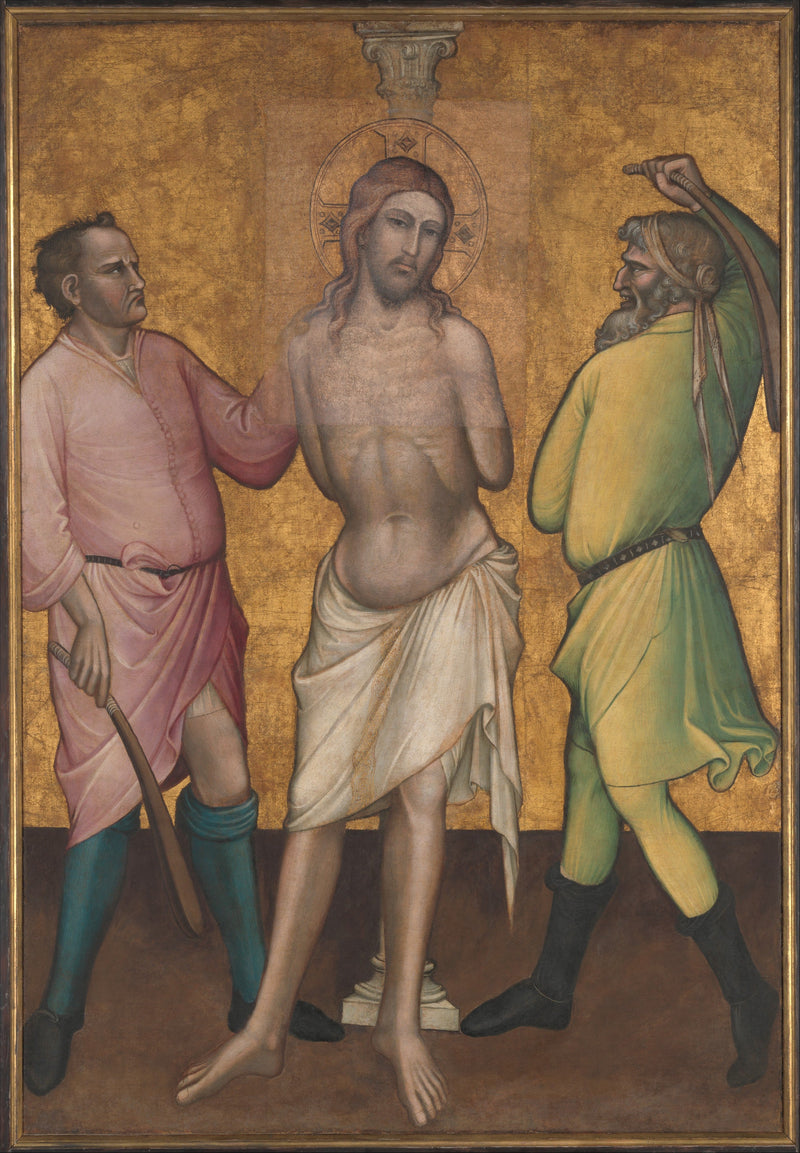 Santa Maria Madalena segurando um crucifixo; (no verso) A Flagelação - Spinello Aretino