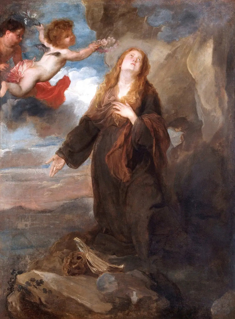 Santa Rosália coroada de rosas por dois anjos - Antoine van Dyck