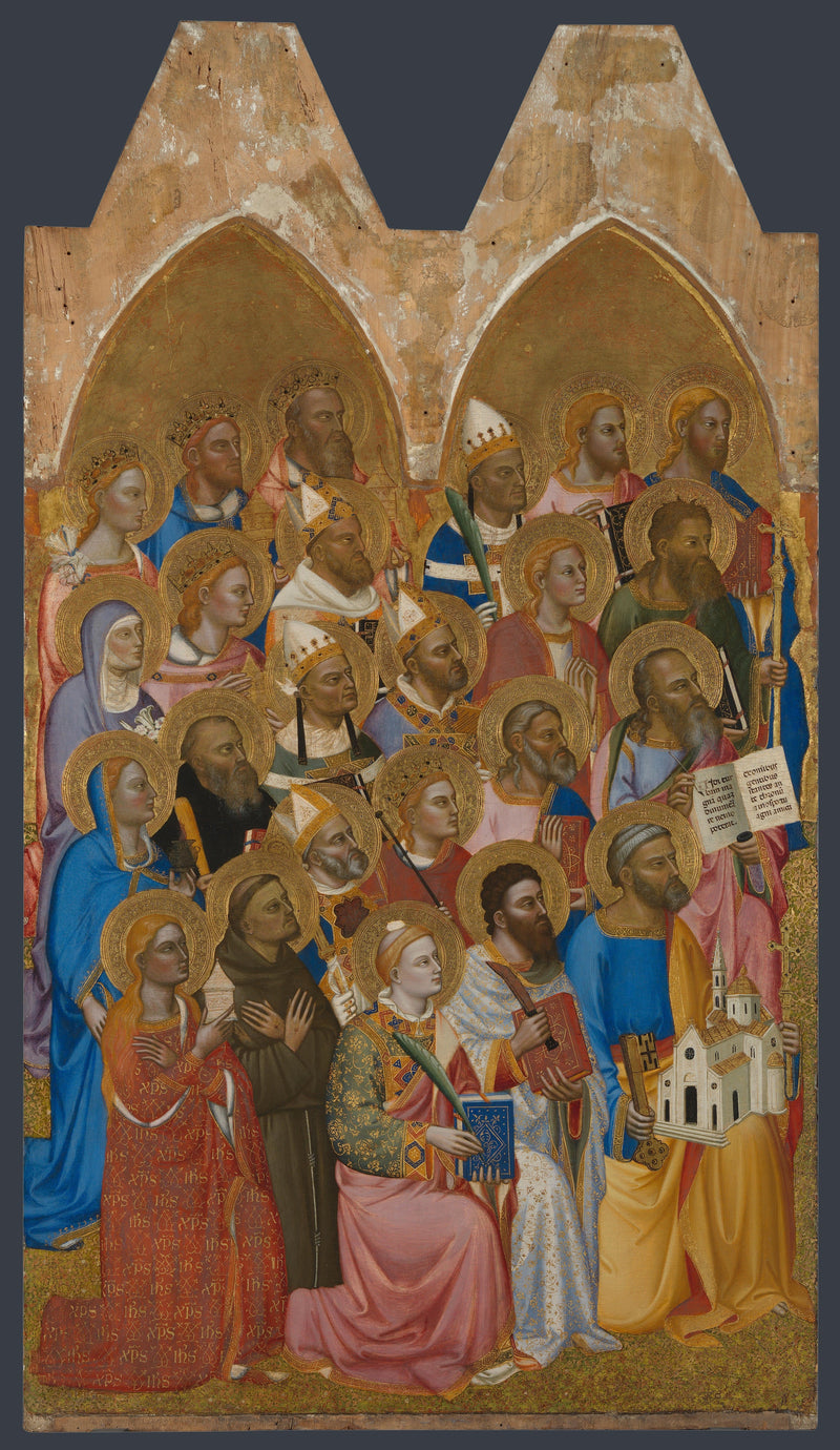 Santos adoradores: Painel principal esquerdo - Jacopo di Cione